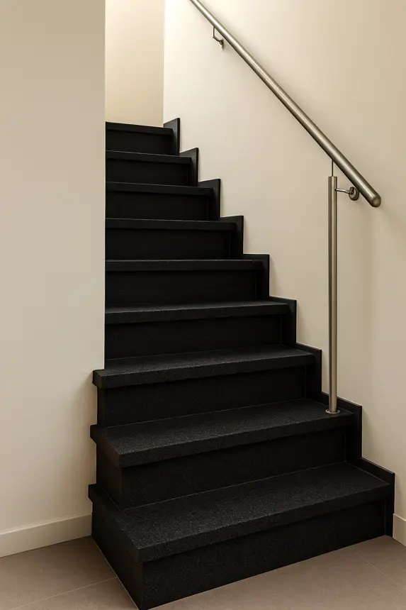 Stopnica schody wewnętrzne granitowe Absolute Black Lappato 3 cm