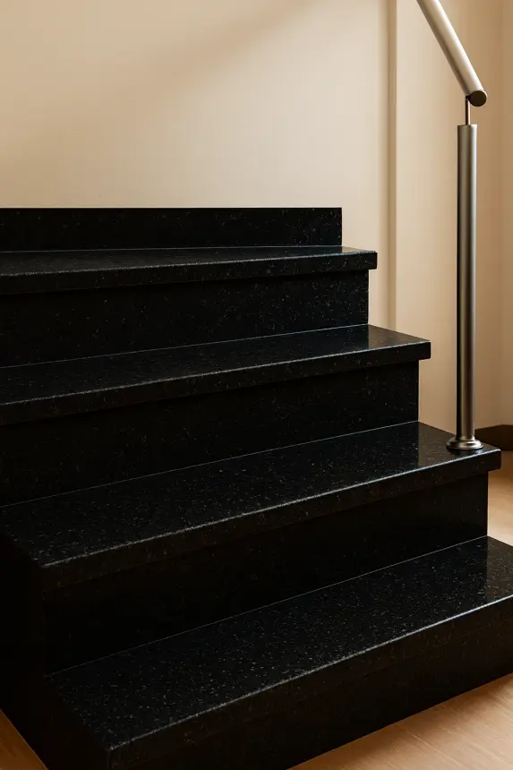 Stopnica schody wewnętrzne granitowe Absolute Black 3 cm