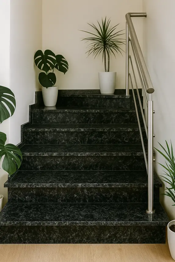 Stopnica schody wewnętrzne granitowe Black Antracite 2 cm