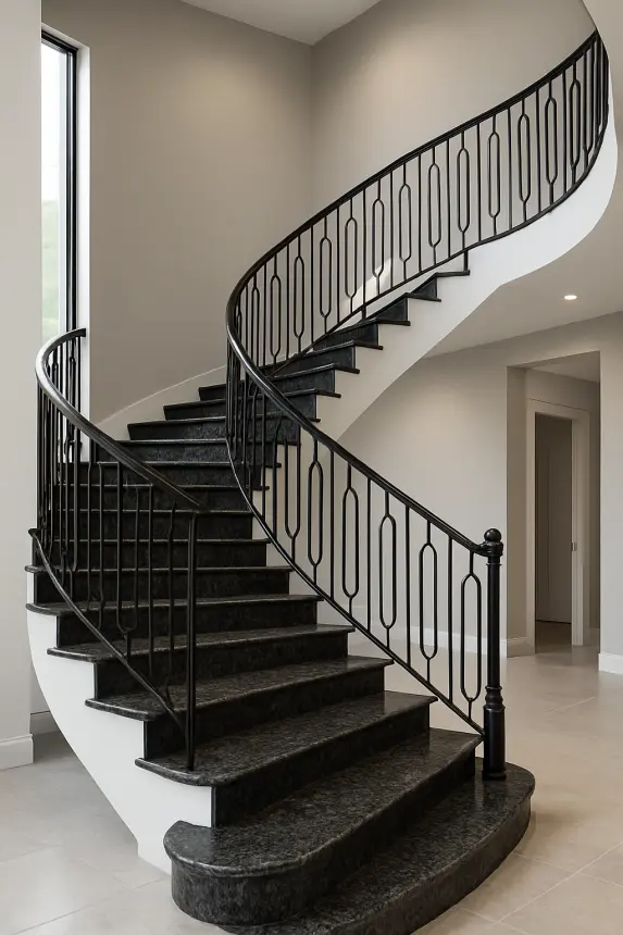 Stopnica na schody granitowe wewnętrzne Black Antracite Lappato 3 cm