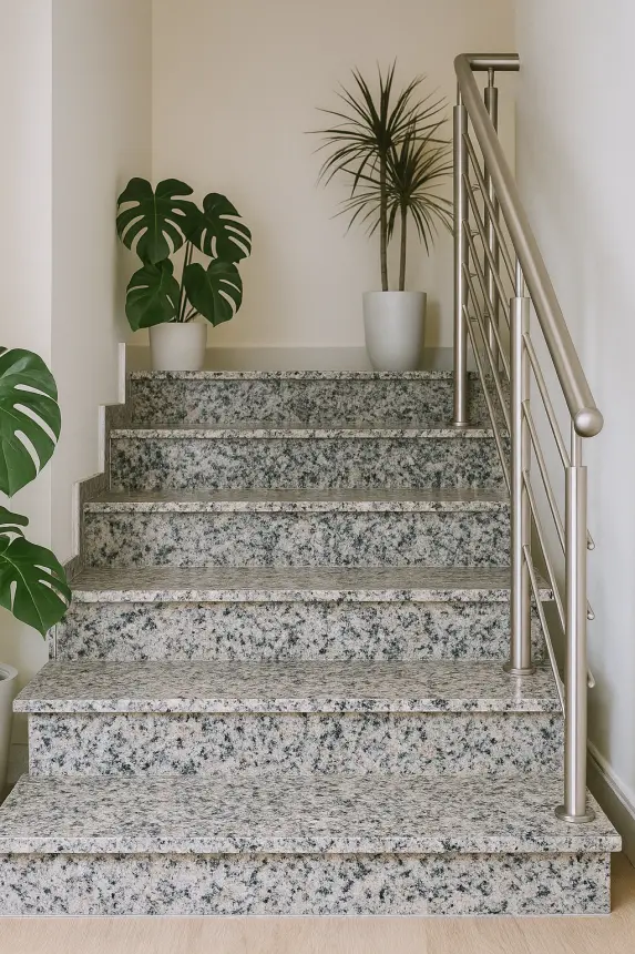 Stopień granitowy na schody wewnętrzne Rosa Beta 2 cm