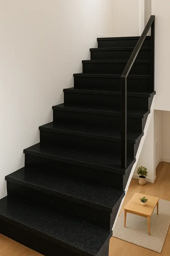 Stopnica schody wewnętrzne granitowe Absolute Black 2 cm