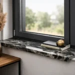 Ciemno szary parapet do antracytowych okien
