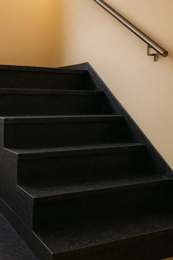 Stopnica schody wewnętrzne granitowe Steel Grey Lappato 2 cm