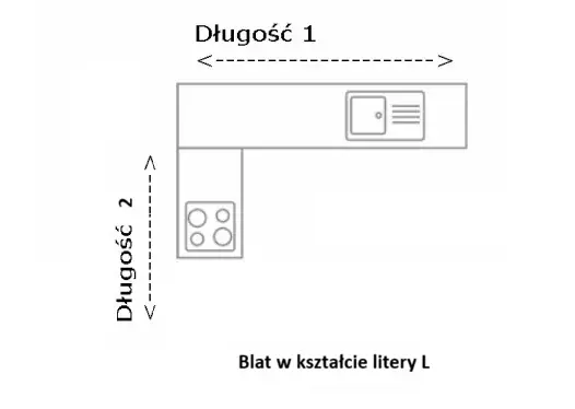 Blaty kuchenny o kształcie litery L