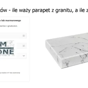 Kalkulator wagi parapetu - ile waży parapet z granitu a ile z konglomeratu
